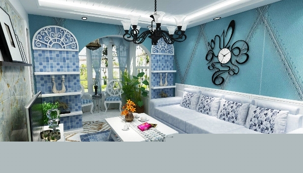 90㎡/兩室兩廳一衛(wèi)/地中海